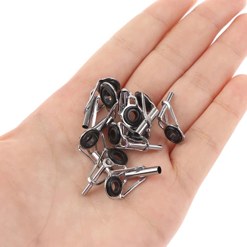 DIY Eye Rings Fishing Rod Guide Fishing Tackle 50pcs/Box size1-10# Fishing Rod Guide Tip Repair Kit Set