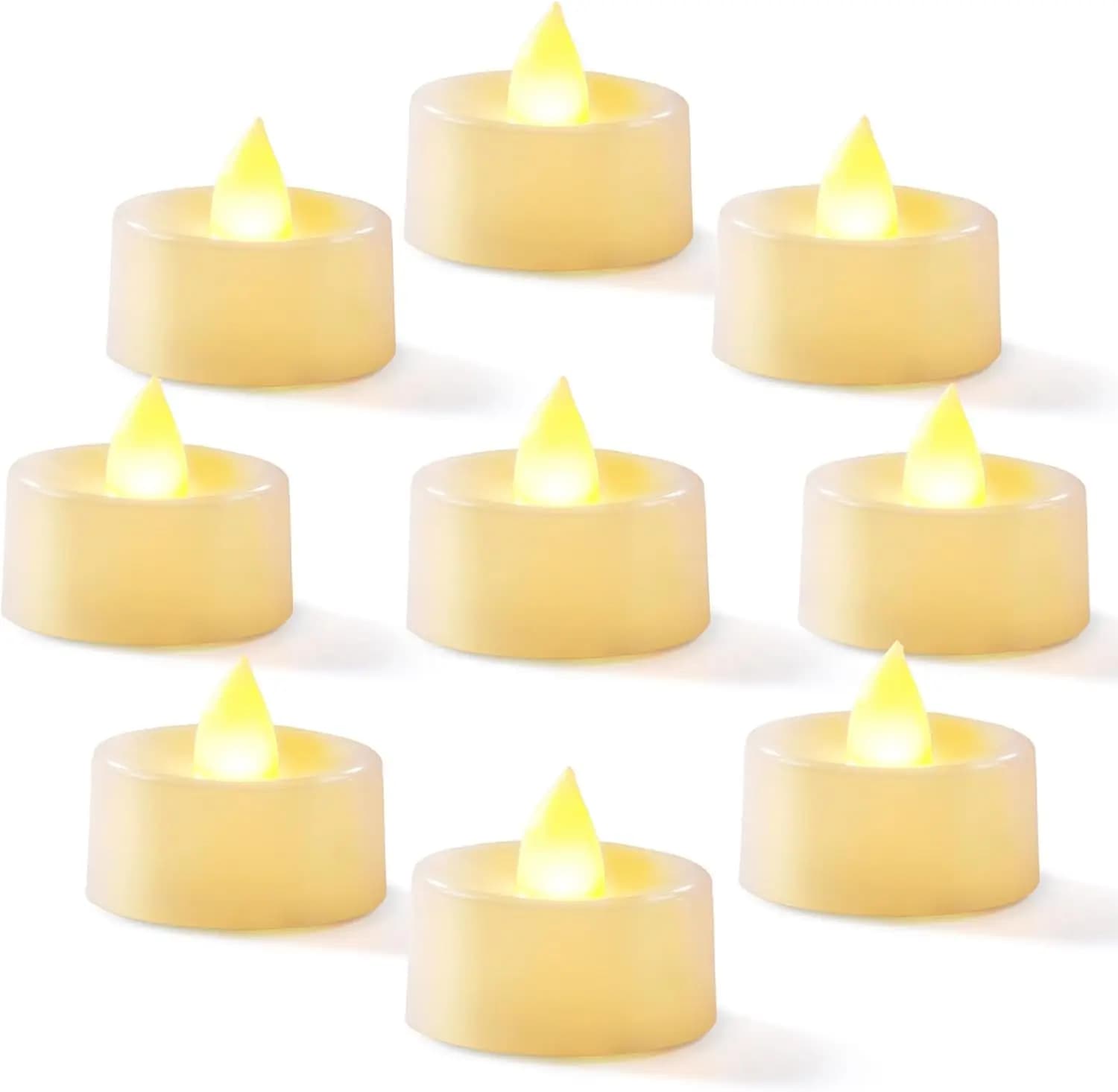 Pack of 100 Flameless LED Candles, Over 200 Hours of Autonomy, Battery Fined Candles for Halloween Decorations, Weddings, Christmas