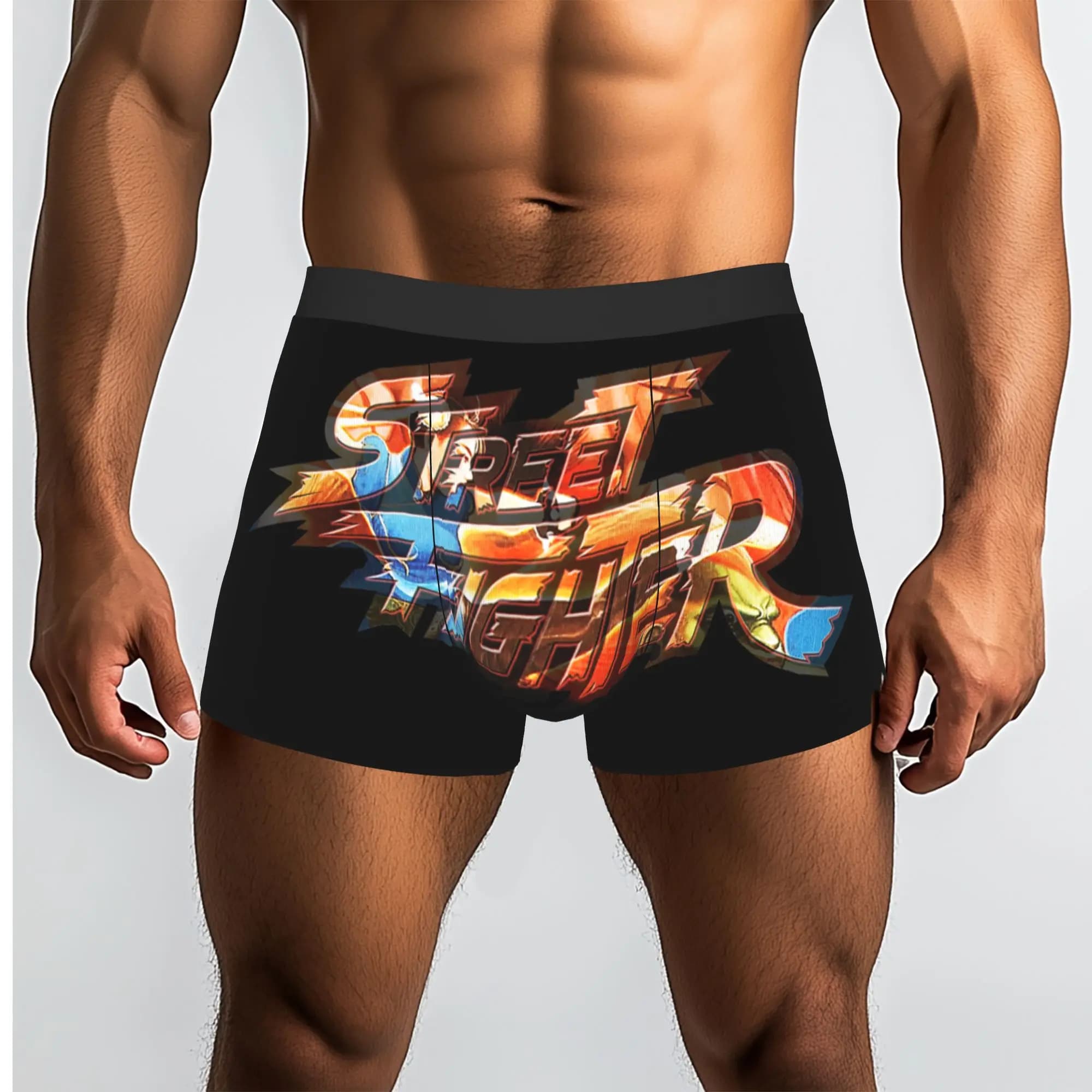 Chun Li Kick Epic Battle Retro Gamer Street Fighter Mutande da uomo Panties Intimo da uomo Pantaloncini ventilati Boxer Briefs