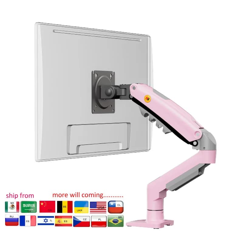 NEW NB F80 2-9kg popular 17 "30" monitor screen table bracket for computer gas spring arm long clamp hollow hole 360 wheel