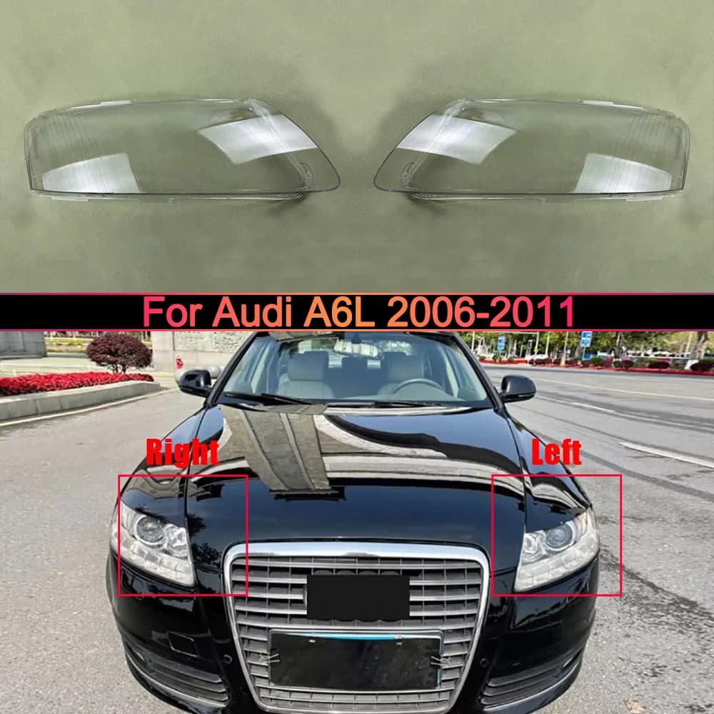 For Audi A6L 2006 2007 2008 2009 2010 2011 Headlamp Transparent Shell Lampshade Lamp Shade Front Headlight Cover Lens Plexiglass