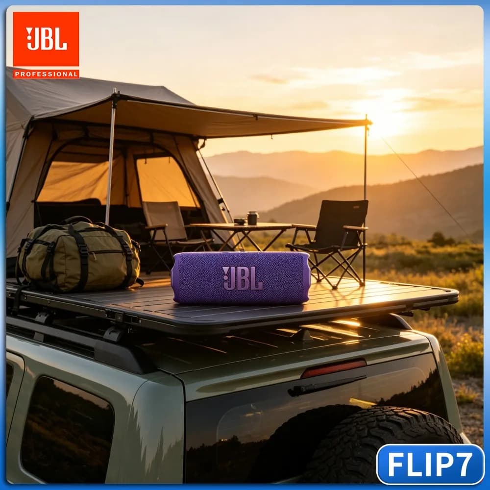 Bluff Mesa Warm Sound JBL FLIP7 Bluetooth Speaker RGB IP67 Waterproof Handsfree Stereo TF Card Type C Lake Audio Gear