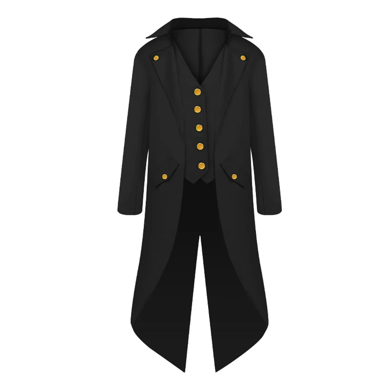 Boy's retro frac jacket Long gothic jacket Steampunk Long Victorian jacket Redingotto Cosplay Uniform men's monopett swallow