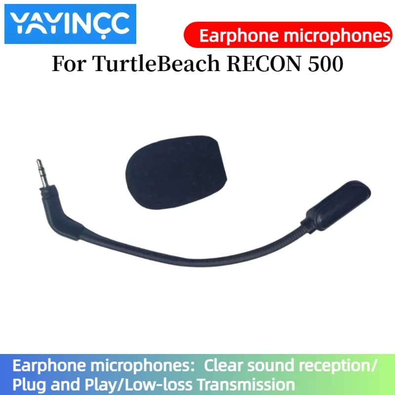 YAYINCC Replacement Microphones 3.5mm Gaming Microphone for TurtleBeach RECON 500 Headphones Light Audio Receiver/Microphone plug and play