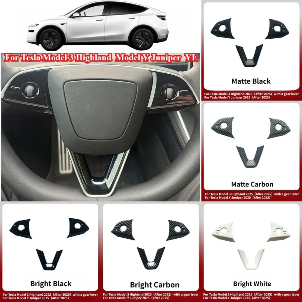 For Tesla Model Y Juniper 2025 Model 3 Highland: Protective Volante Button Sticker, Interior Car Accessories