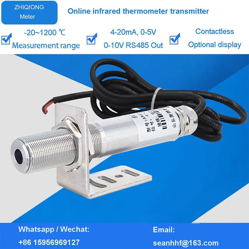 Industrial infrared thermometer online sensor infrared temperature sensor high temperature transmitter RS485 4-20 mA output