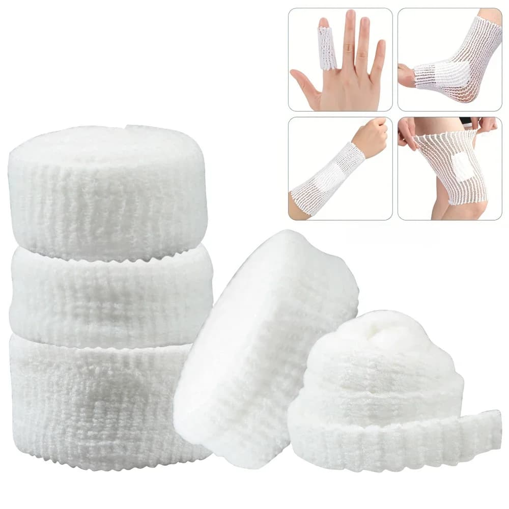 Benda Elastica Traspirante in Rete Tubolare per Polso e Caviglia, Medicazione per Ferite, Supporto Medico per Lesioni Sportive, Pronto Soccorso