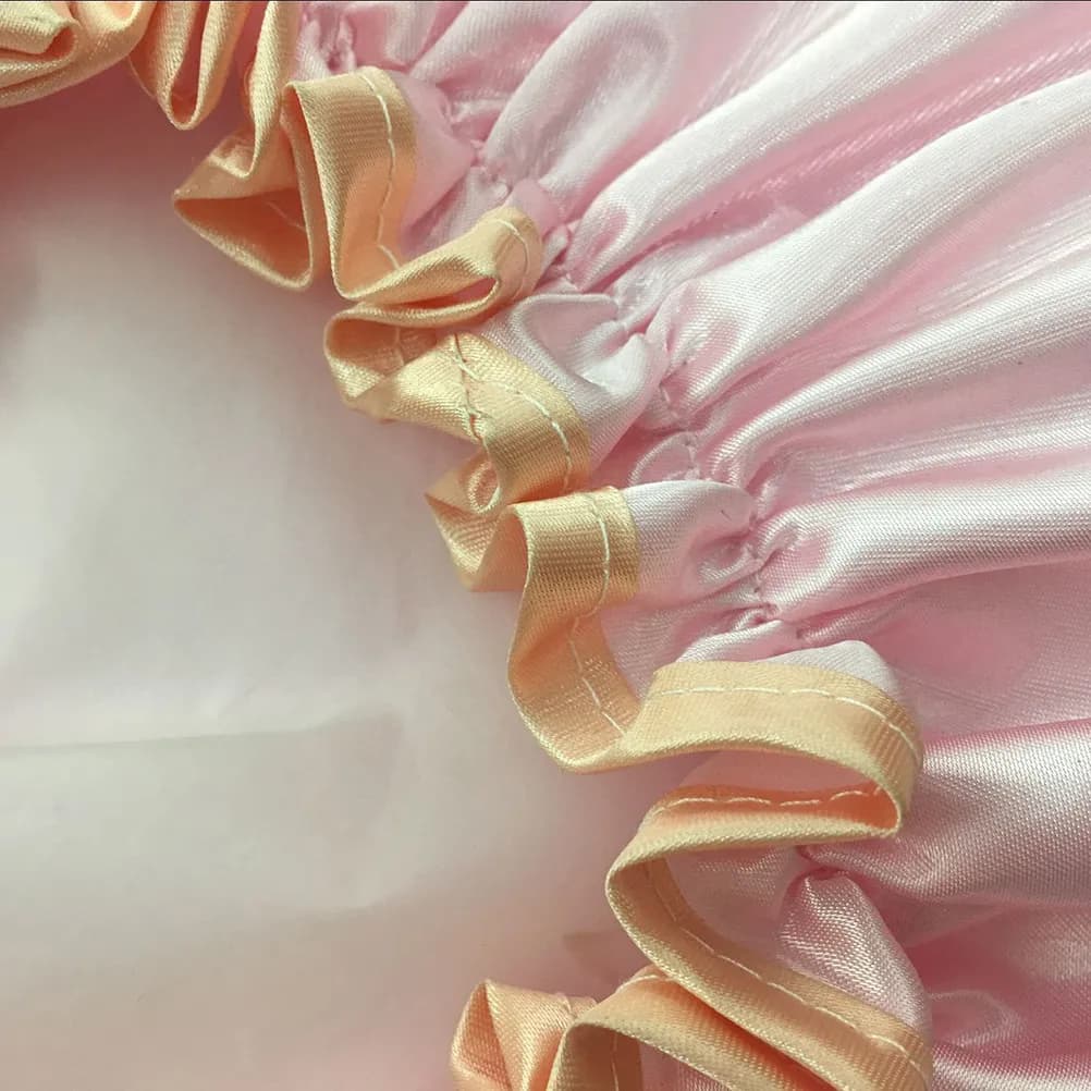 Cuffia da doccia impermeabile rosa per donne e ragazze, morbida, a doppio strato, resistente alla muffa, con fascia elastica, per doccia, spa e trucco