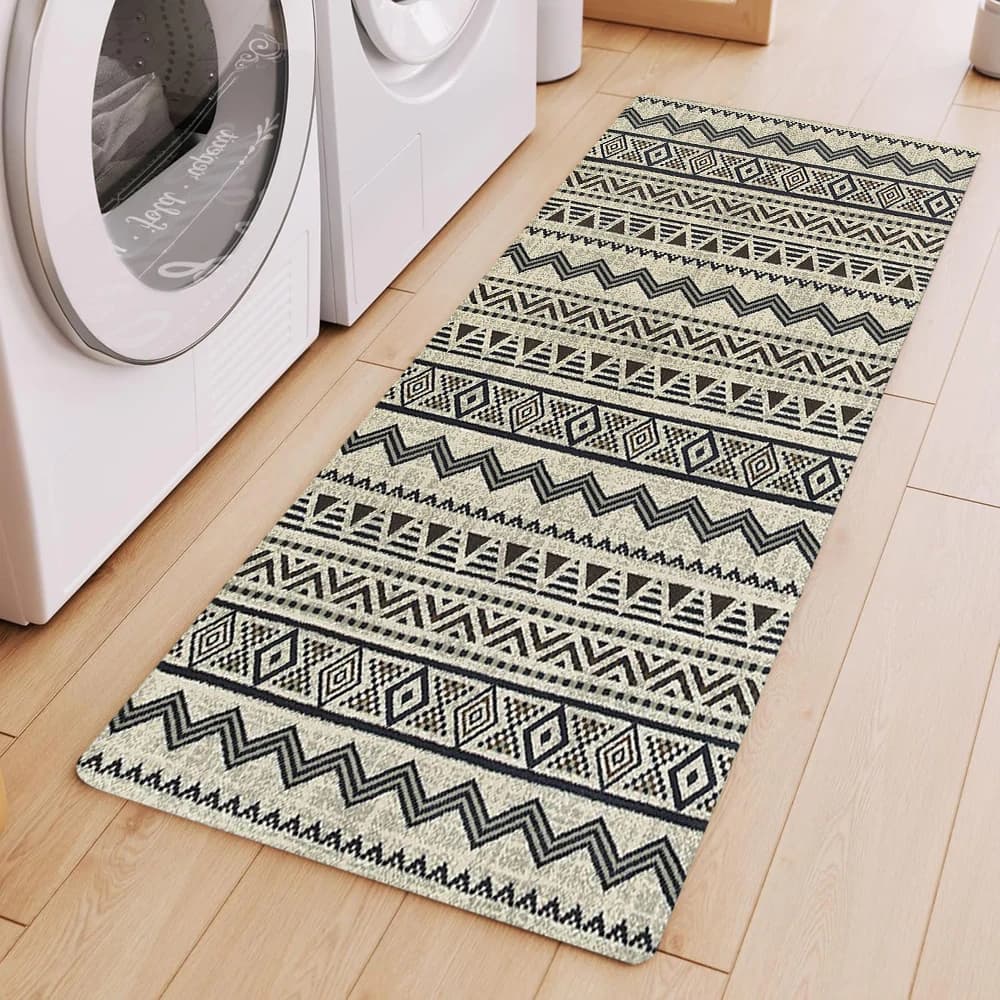 Tappeto runner scandinavo moderno a strisce geometriche Tappetino antiscivolo per soggiorno Arredamento camera da letto Tappetino per porta interna Lavabile in lavatrice