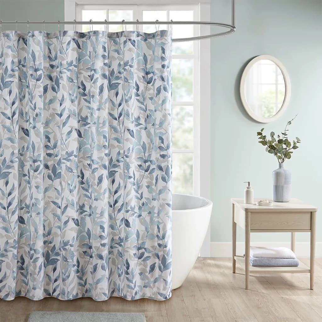 Botanical Pattern Shower Curtain 72x72 Inches Washable Fabric