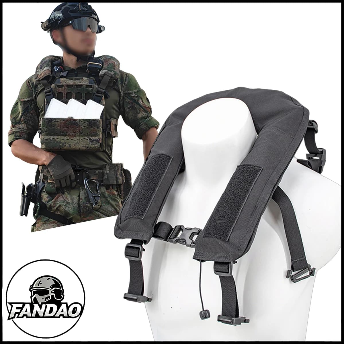 Sistema di collare di salvataggio tattico modulare Gilet di galleggiamento portatile gonfiabile automatico per giacca di sopravvivenza di emergenza marina da pesca