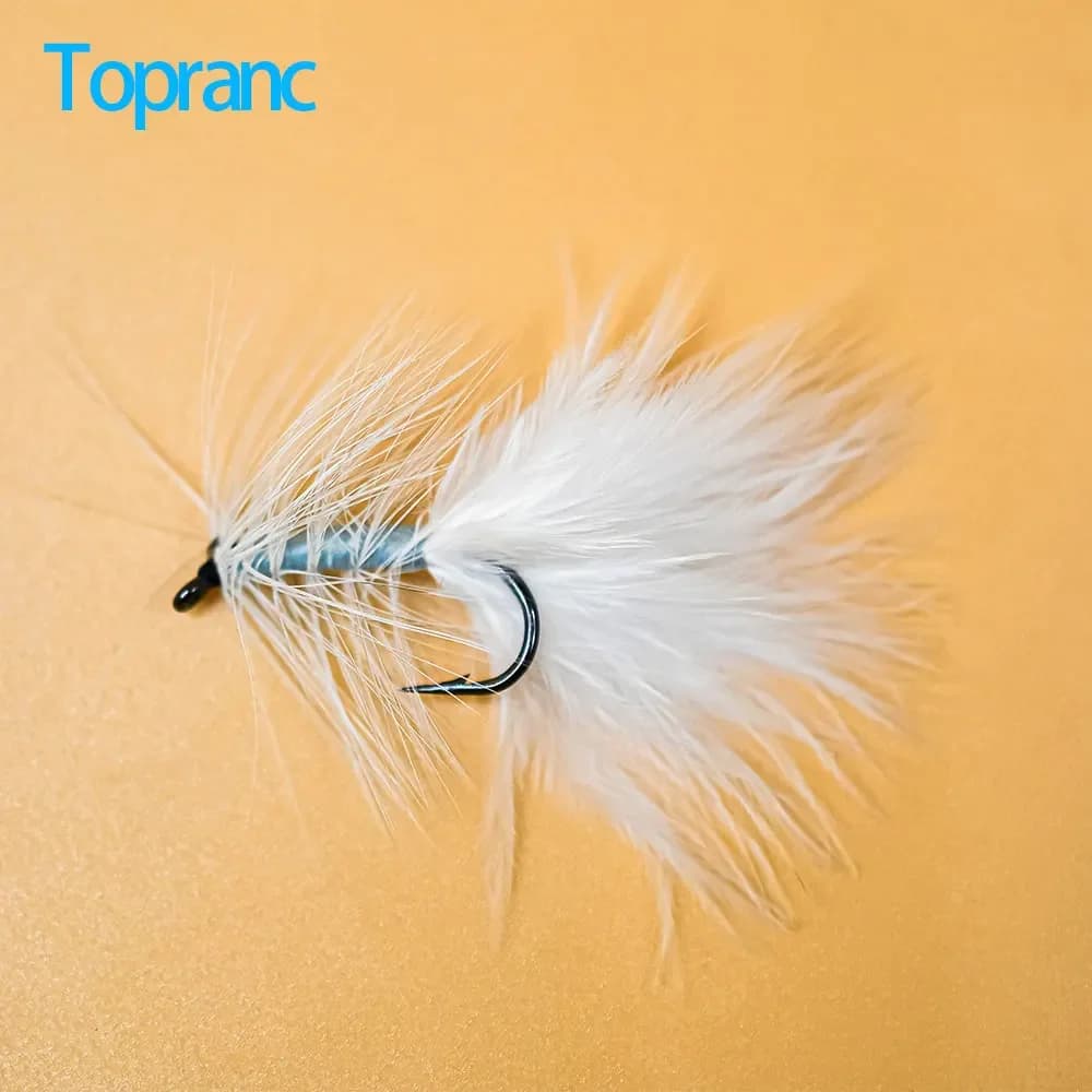 Topranc 6 # 23mm Streamer Mosche legate a mano Pesca a mosca Ninfa Salmone Trota Richiamo Esca Jig Woolly Bugger