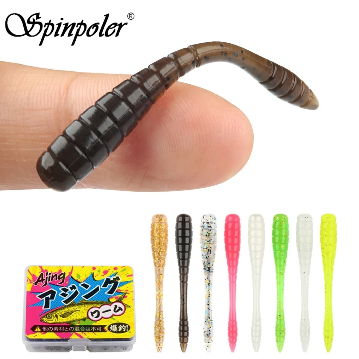 Spinpoler TPR Ajing Soft Lures Artificial Bait Rock Sea Fishing Ocean Rockfish Swimbait Worm Wobbler Floating High Quality Pesca
