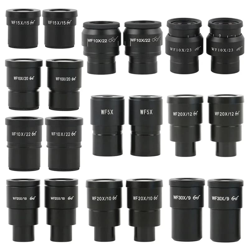 2PCS Microscopio Oculare Ausiliario WF5X WF10X WF15X WF20X WF25X WF30X Campo Selvaggio Per Stereo Binoculare Trinoculare 30MM Interfaccia