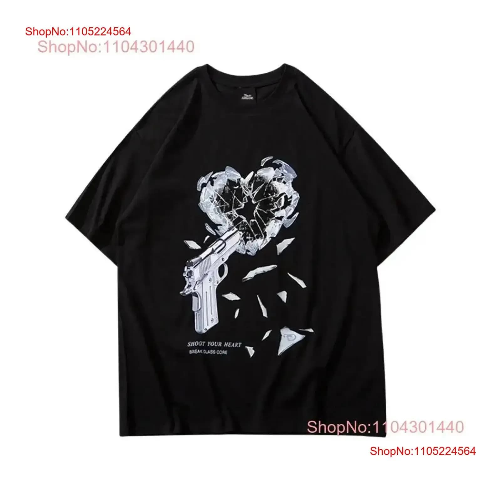 Maglietta The Broken Heart Stampa Trendy Y2K Cultura pop Dichiarazione Edizione limitata Abiti firmati vintage urbani lavati