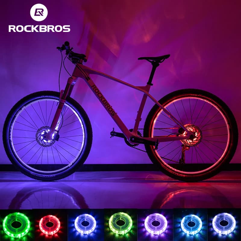 ROCKBROS luce della ruota della bicicletta Smart 12 LED Flash Light Warning Light Kids Balance MTB Bike Light luce di rilevamento delle vibrazioni 1 pz