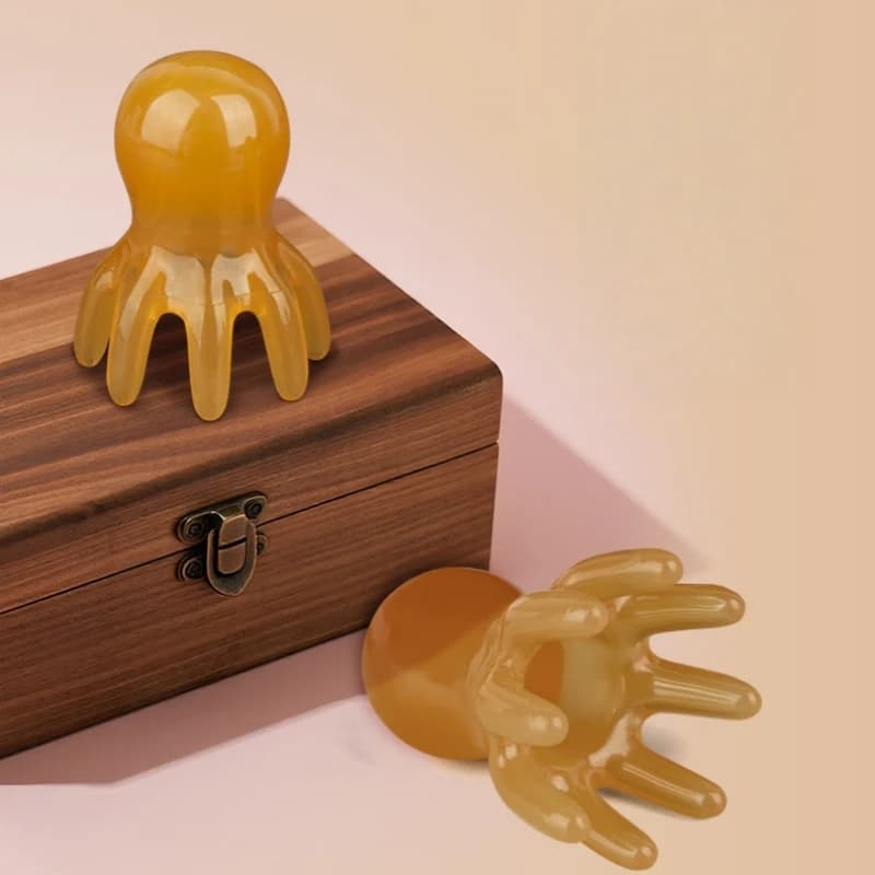 Dust Shaped Head Massage, Manual Instrument for Meridian Agopression, Portable Pet for Gua Sha Massage