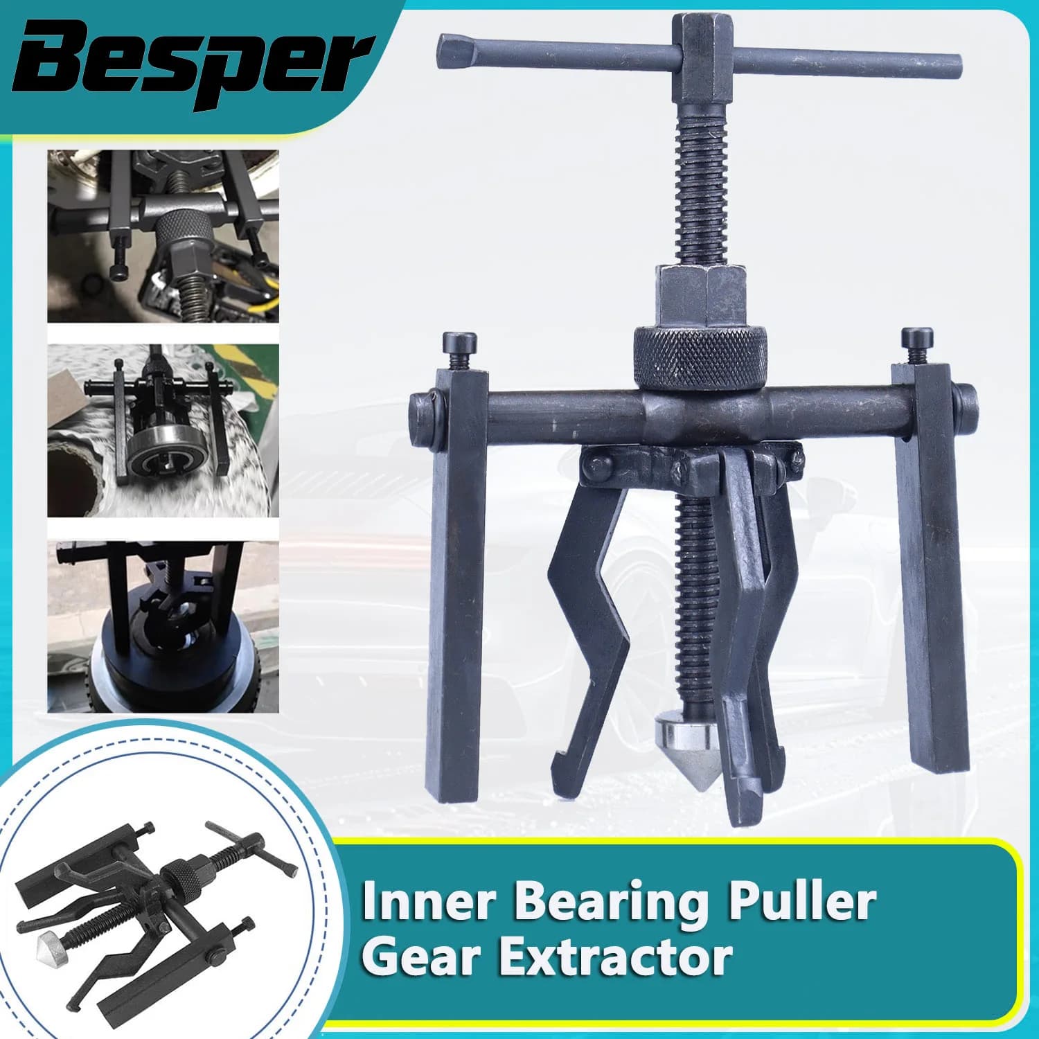 Motorcycle Bearing Extractor Tool Kit 3 Ganasce Pilot Bearing Removal Tool, set of small tools for blind bearing extractor, three jaws design