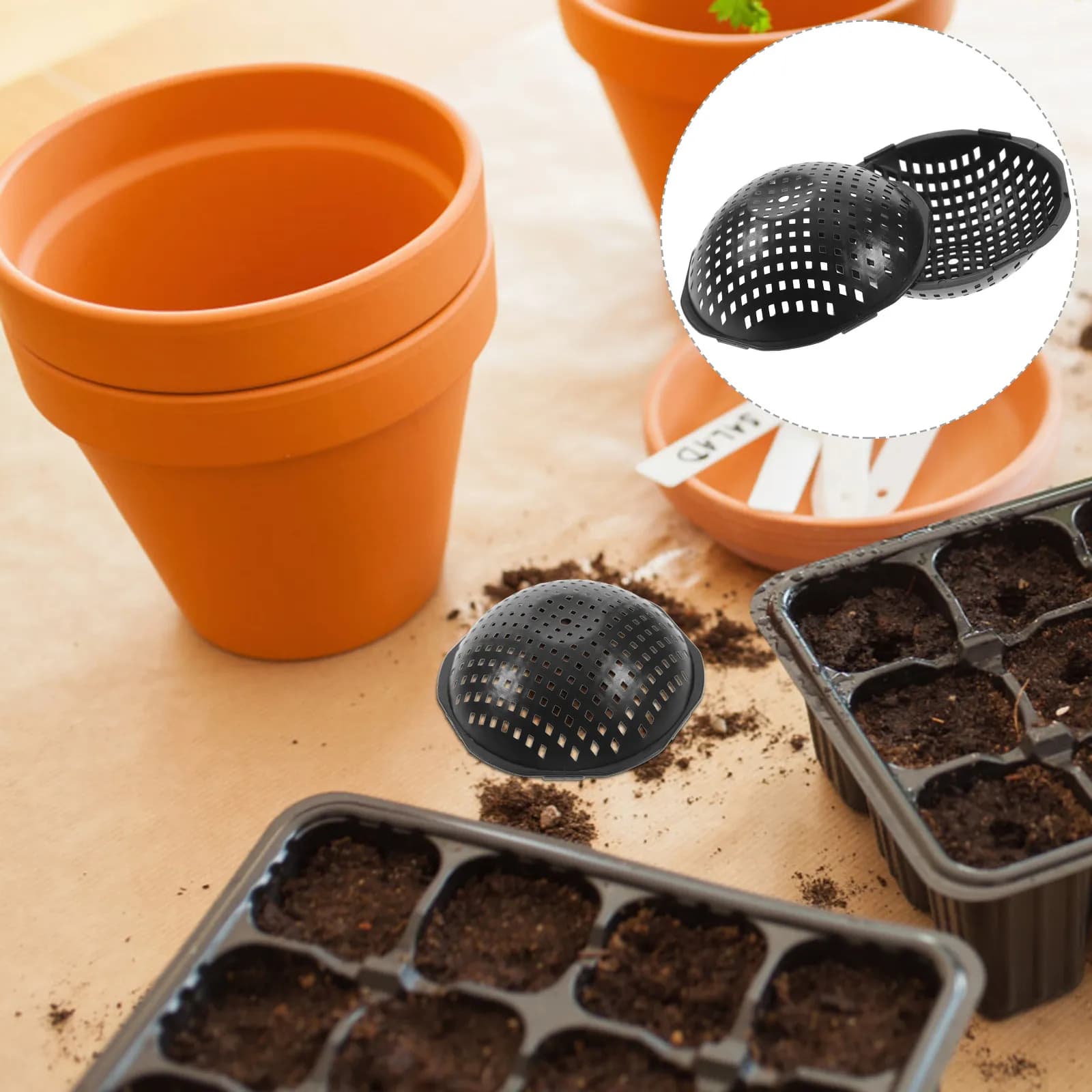 Dischi a rete per piante in vaso, inserti per la parte inferiore dei vasi, tappetini per fori dei fioriere