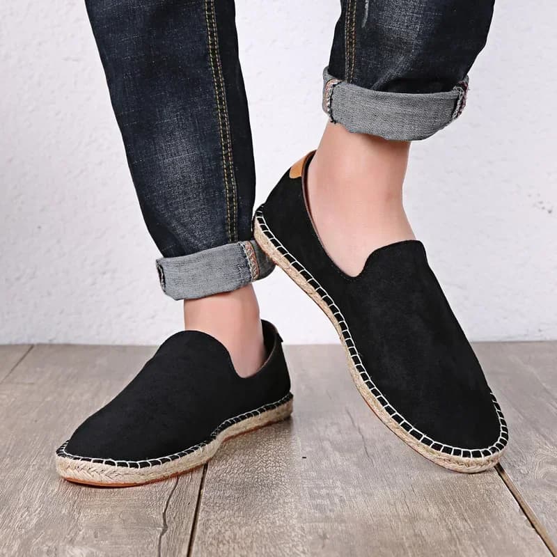 Comode scarpe con suola in lino con filo cucito a mano Slip-on mocassini comodi e traspiranti scarpe Casual da esterno scarpe di tela intrecciata in paglia