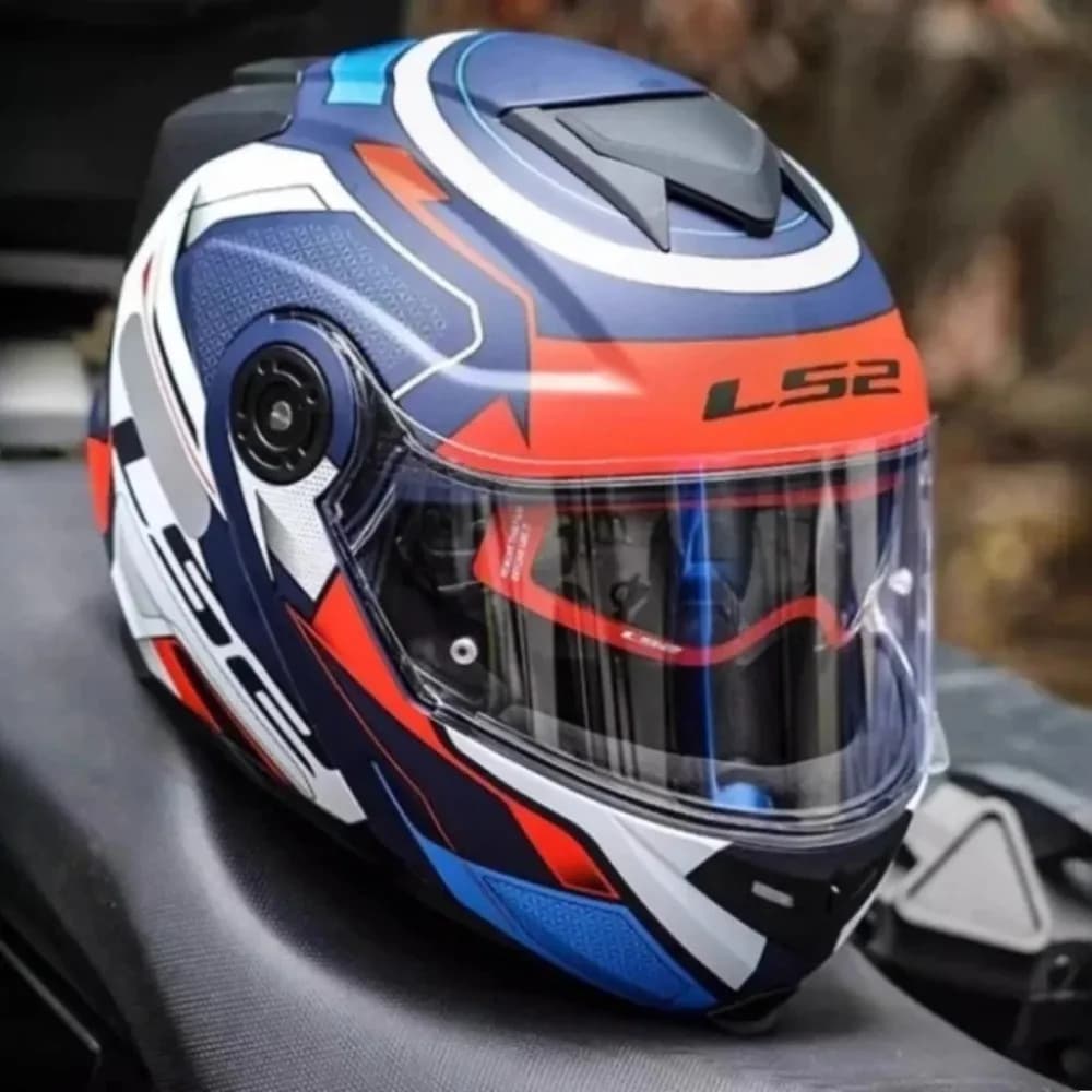 FOR LS2 FF345 /FF370 Motorcycle Helmet Flip Dual Lens Helmet Four Seasons Universal