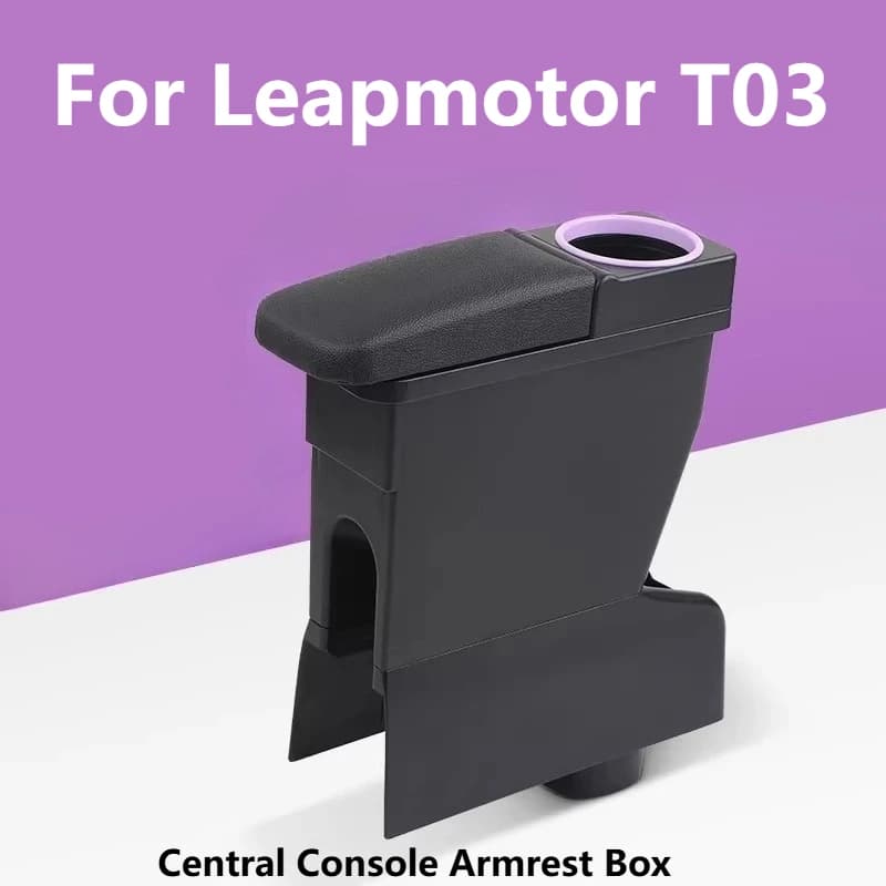 Per Leapmotor T03 2020-2025: Scatola portaoggetti centrale per auto con bracciolo e portabicchieri