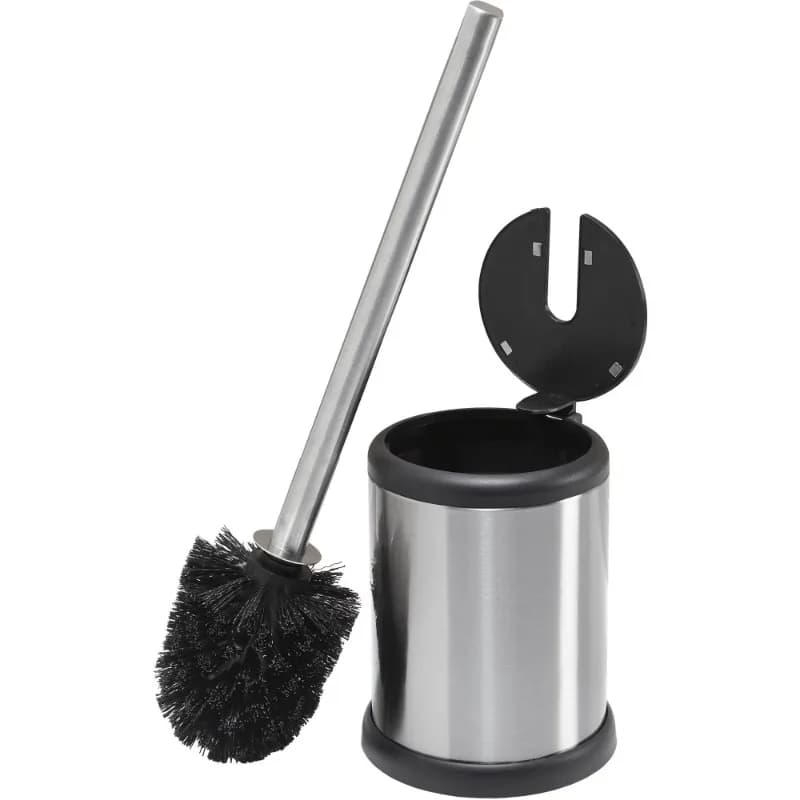 Spazzola per WC in Acciaio Inox con Coperchio, Acciaio Inossidabile