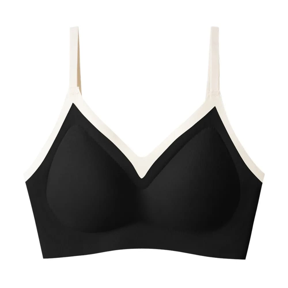 Fashion Close-fitting Wireless Deep V Bras Ice Silk Anti-sagging Seamless Bra Gathered Breasts Shockproof Push Up Underwear Girl