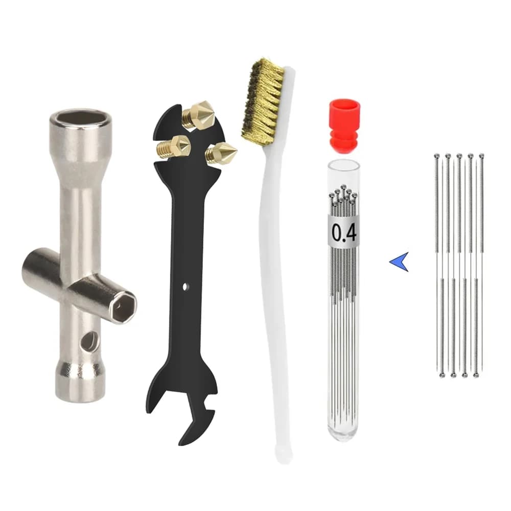 Set di 13 Pezzi: Chiave 13 in 1 + Mini Chiave a Croce + Spazzola per Ugelli + Aghi per Pulizia per Stampanti 3D Ender 3 E3D / MK8