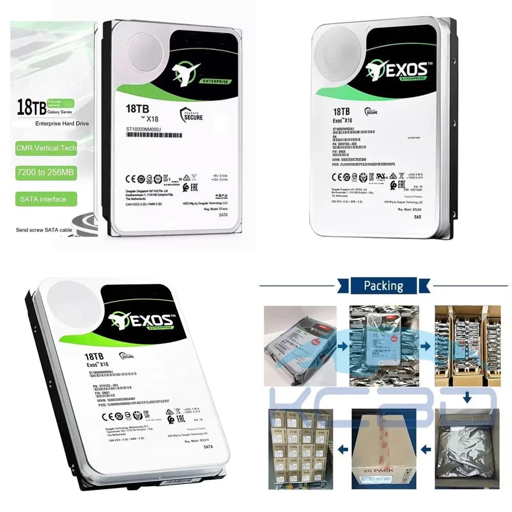 HDD SATA Originale da 18TB 3.5 Pollici per Server Aziendali, Data Center, NAS, Cloud Storage, Backup e Workstation