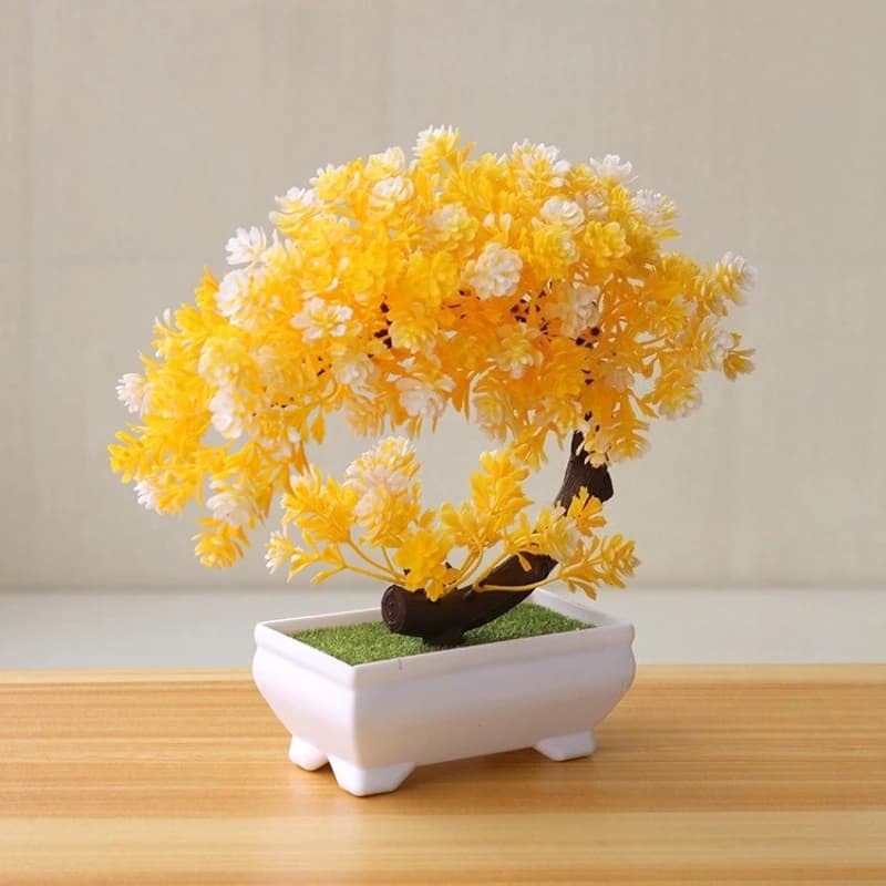 1 Piece Tree Bonsai Artificial Plastic with Cloud Foil, Artificial Plants for Home Decoration, Fin Plant for Office, Desk, Living Room