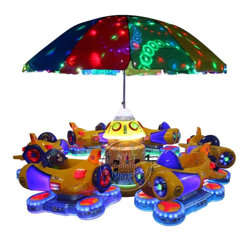 Fabbrica all'ingrosso 6 posti aereo per bambini carosello rotante Merry Go Round gettoniera Kiddie Rides macchina da gioco per supermercato