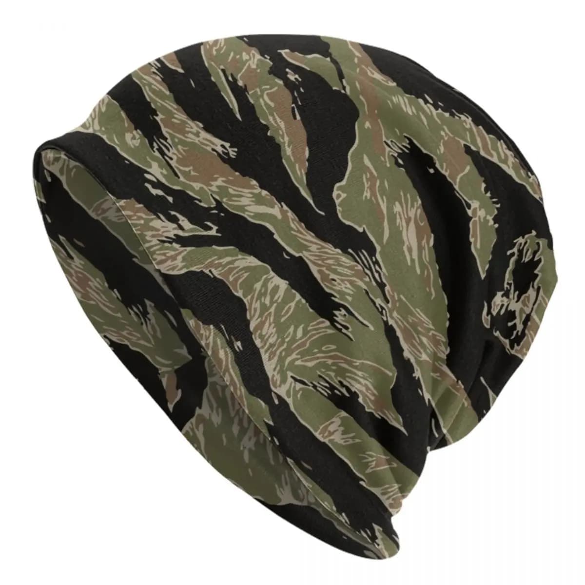 Tiger Stripe Camo Bonnet Hat Knitting Hats Men Women Hip Hop Unisex Camouflage Warm Winter Skullies Beanies Caps