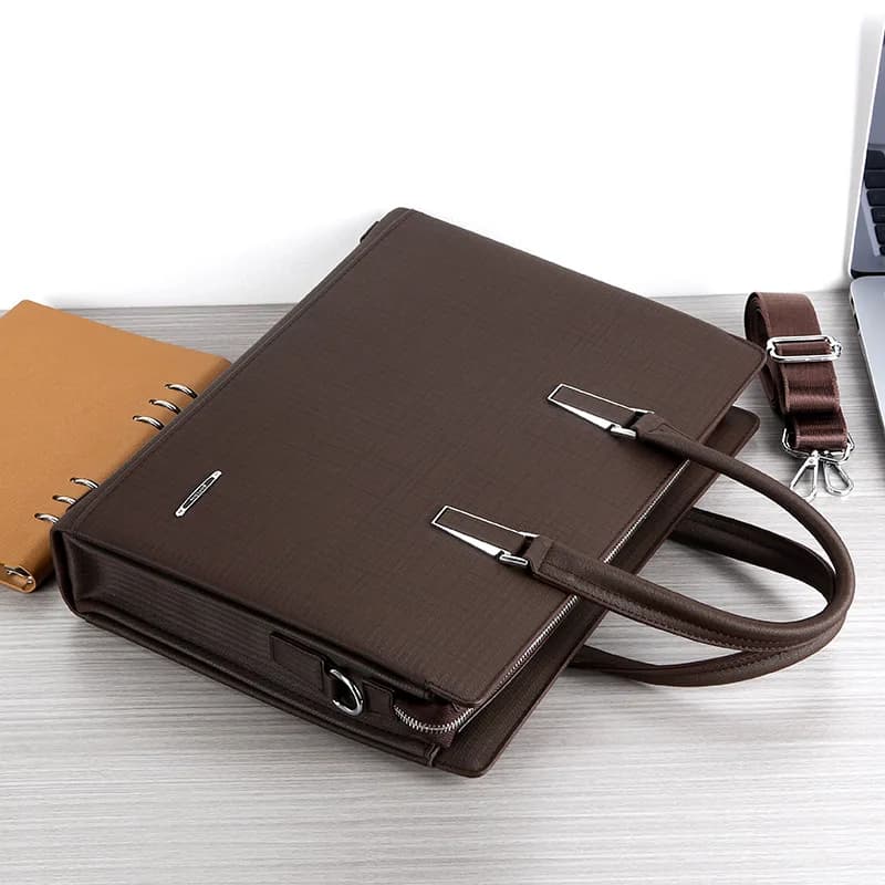 Nuova Borsa da Lavoro con Scomparti, Borsa a Tracolla di Lusso di Alta Gamma, Valigetta per Laptop, Borsa Messenger in Pelle da Uomo alla Moda