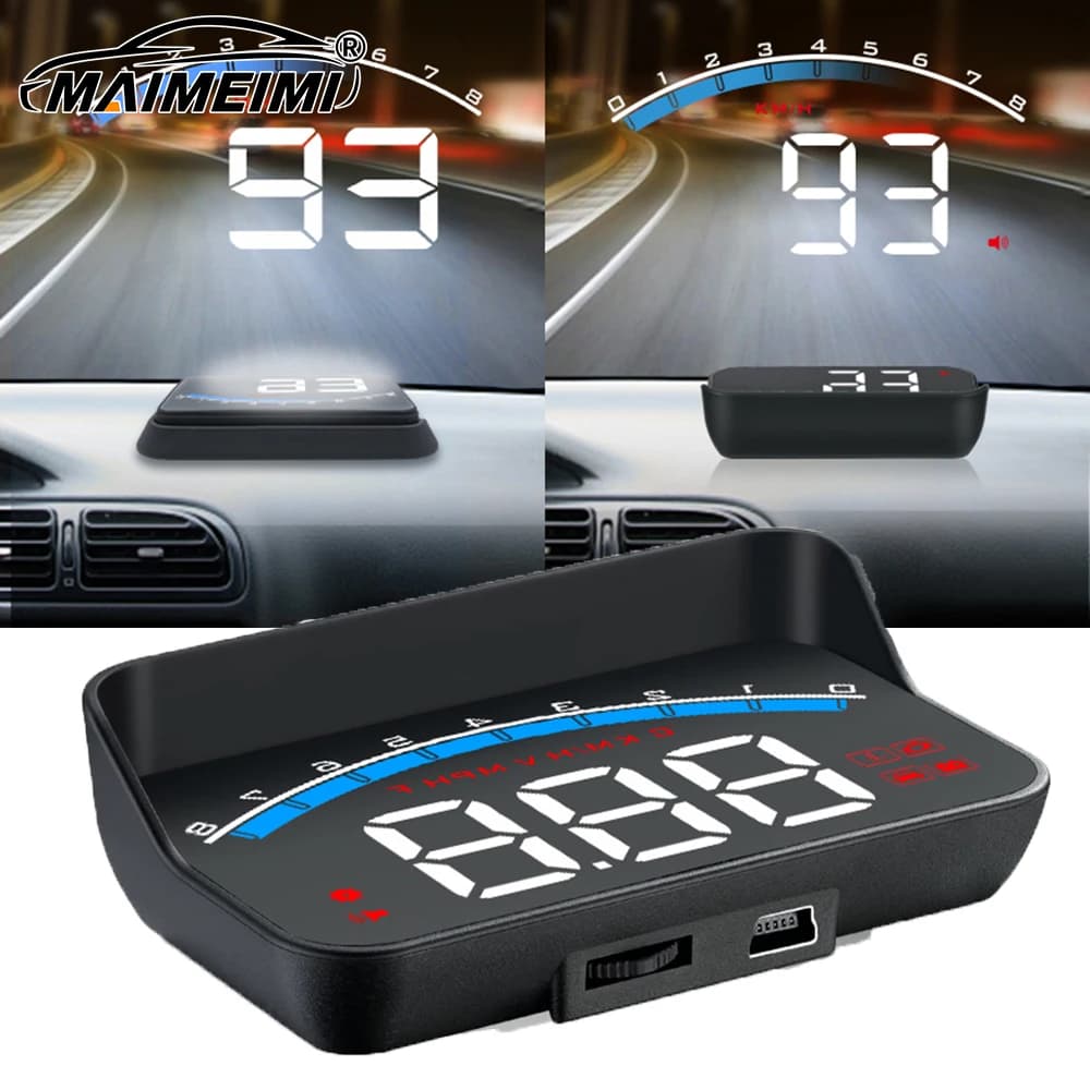 HUD M6S OBD2 Head Up Display Elettronica automatica KM/h MPH OBD per allarme di sicurezza di velocità eccessiva Temperatura dell'acqua Proiettore di tensione Parabrezza