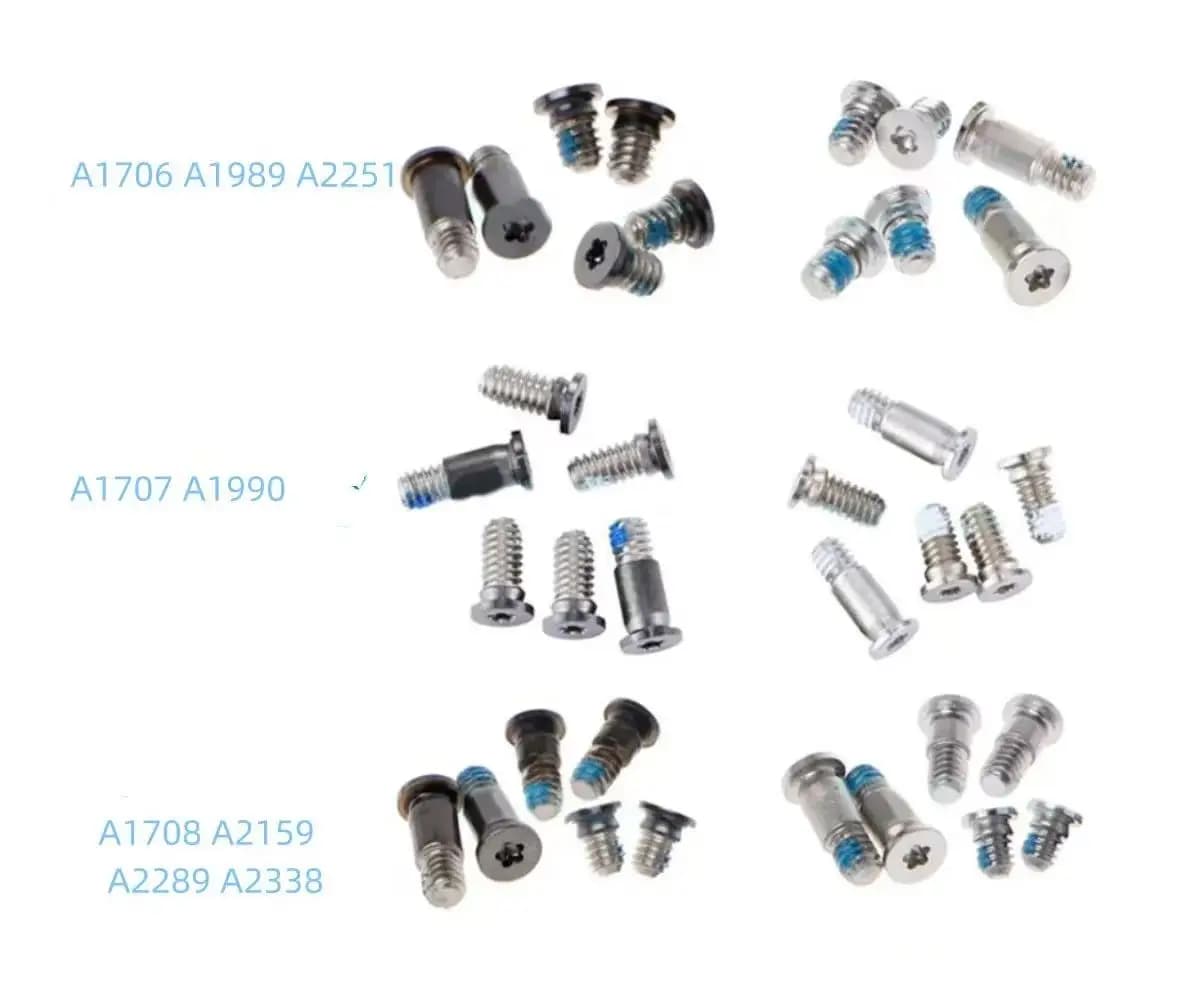6 pezzi A1706 A1989 A2251 A1707 A1990 A1708 A2159 A2289 A2338 guscio inferiore copertura posteriore targhetta kit viti per MacBook Pro 13 "15"