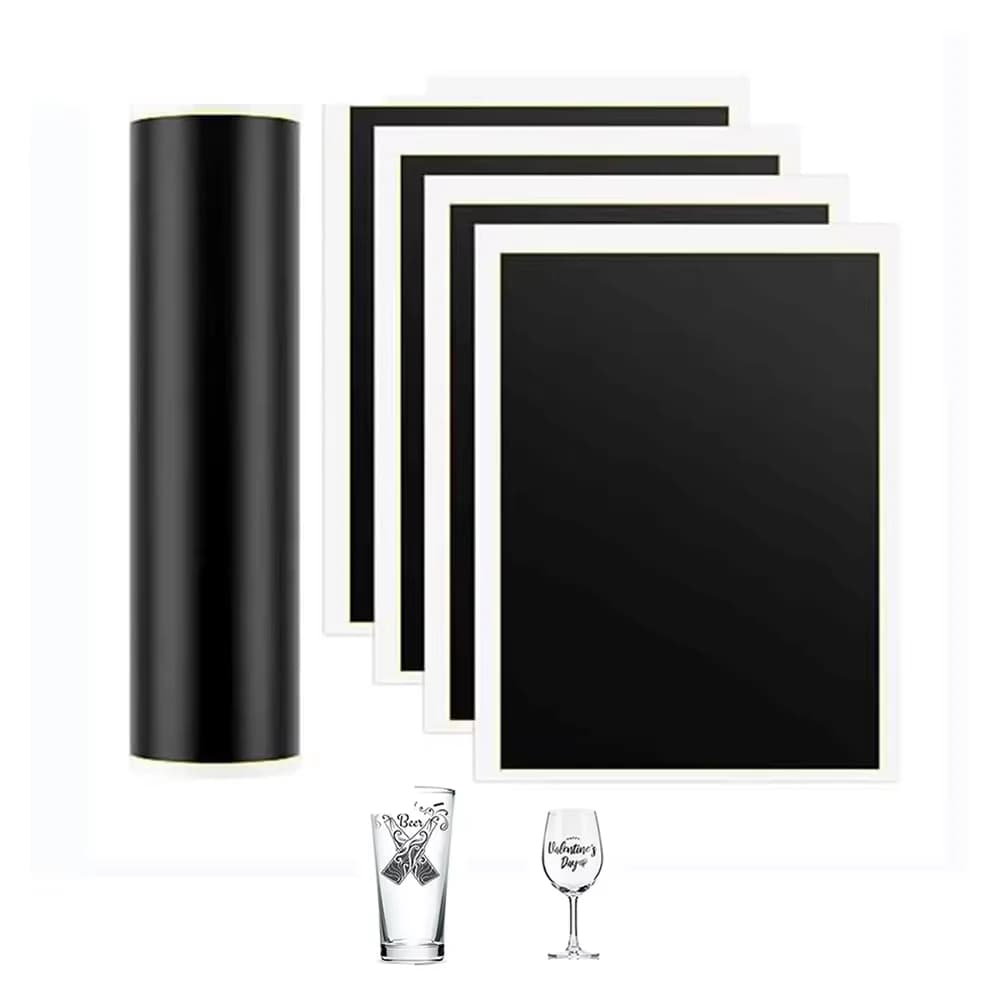 Carta per marcatura per incisione laser nera da 5 pezzi 36 * 24 cm Carta per incisione laser per metallo, vetro, ceramica Pietra