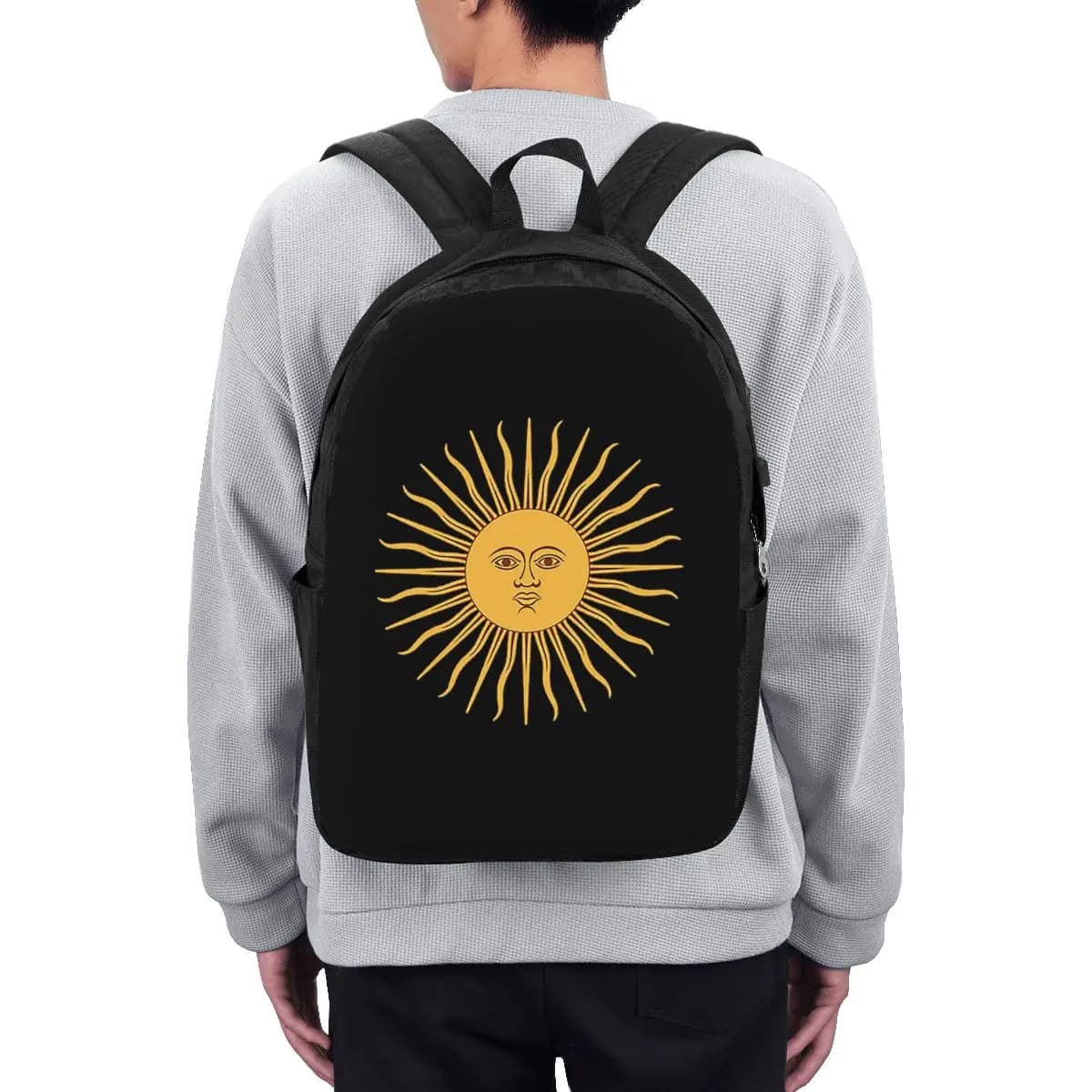 Sun Of May Flag Of Argentina Zaino da viaggio per notebook, borsa per computer, borsa da scuola per studenti universitari, borse a tracolla per laptop per uomo e donna