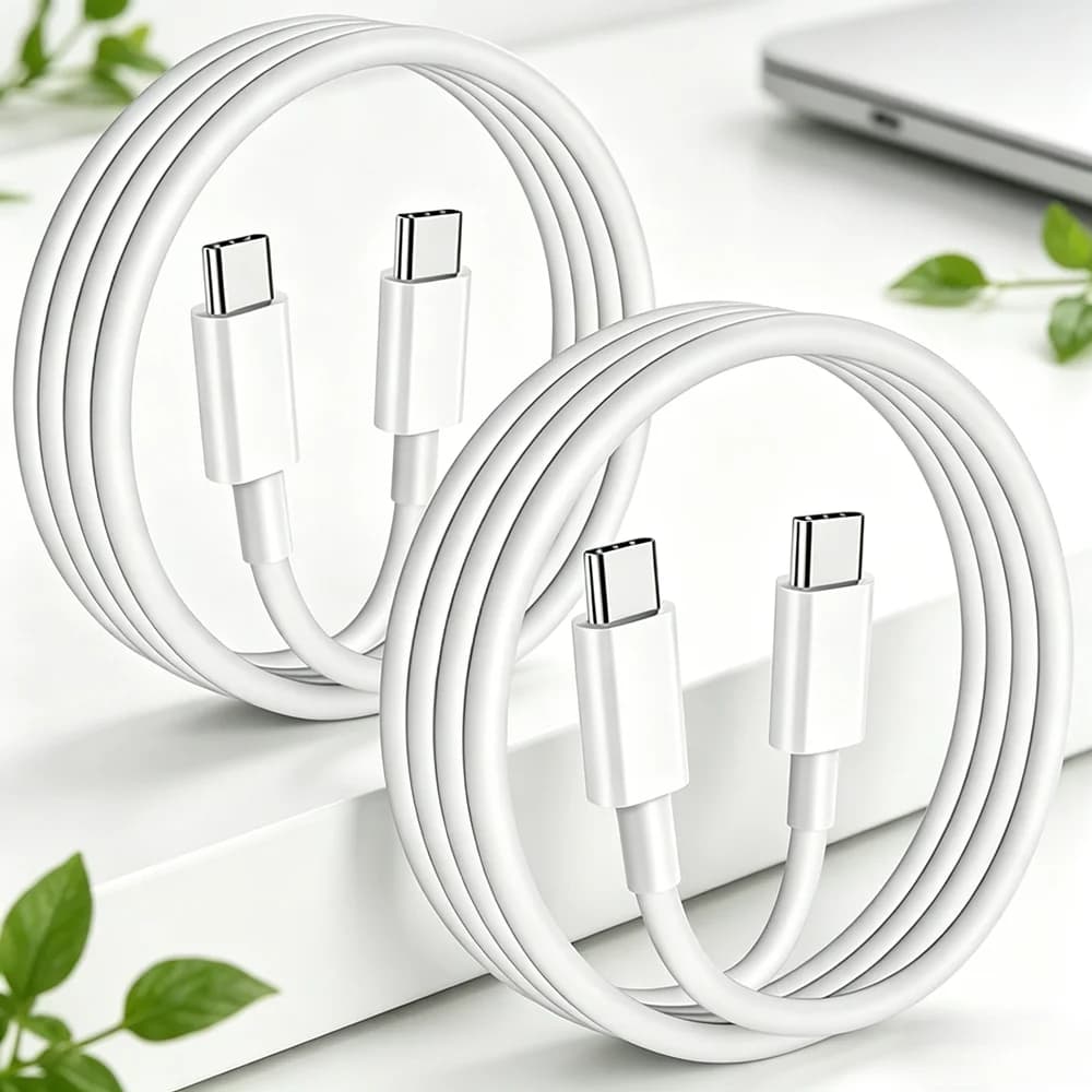 Confezione da 2 cavi di sincronizzazione dati USB C da 2 m, cavo di ricarica rapida doppio di tipo C, soluzione di ricarica universale per dispositivi intelligenti