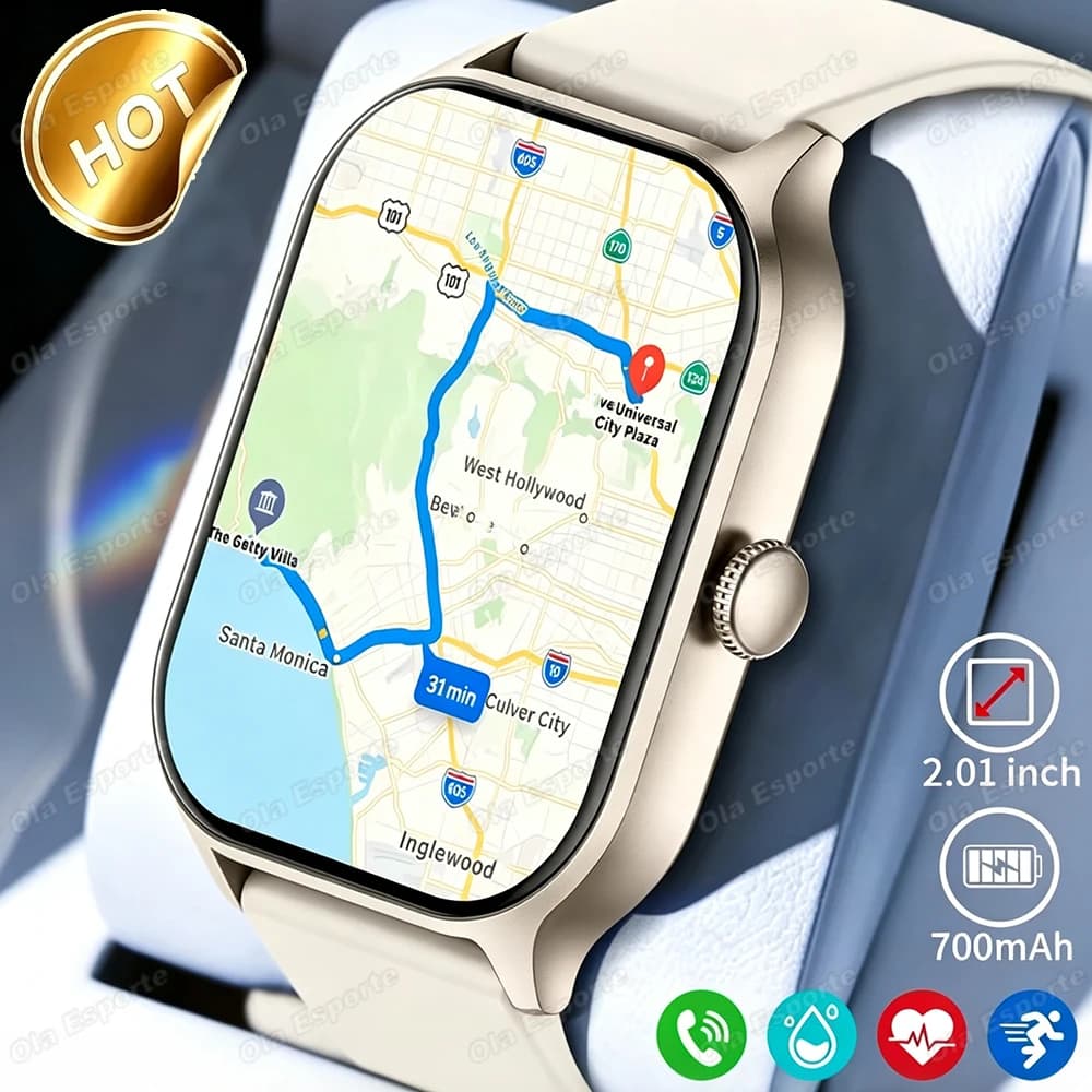 Ola Esporte Outdoor Answer Call Smart Watch 2026 Sports Mode Heart Rate Sedentary Reminder Sleep Monitor Weather Smartwatch HT30