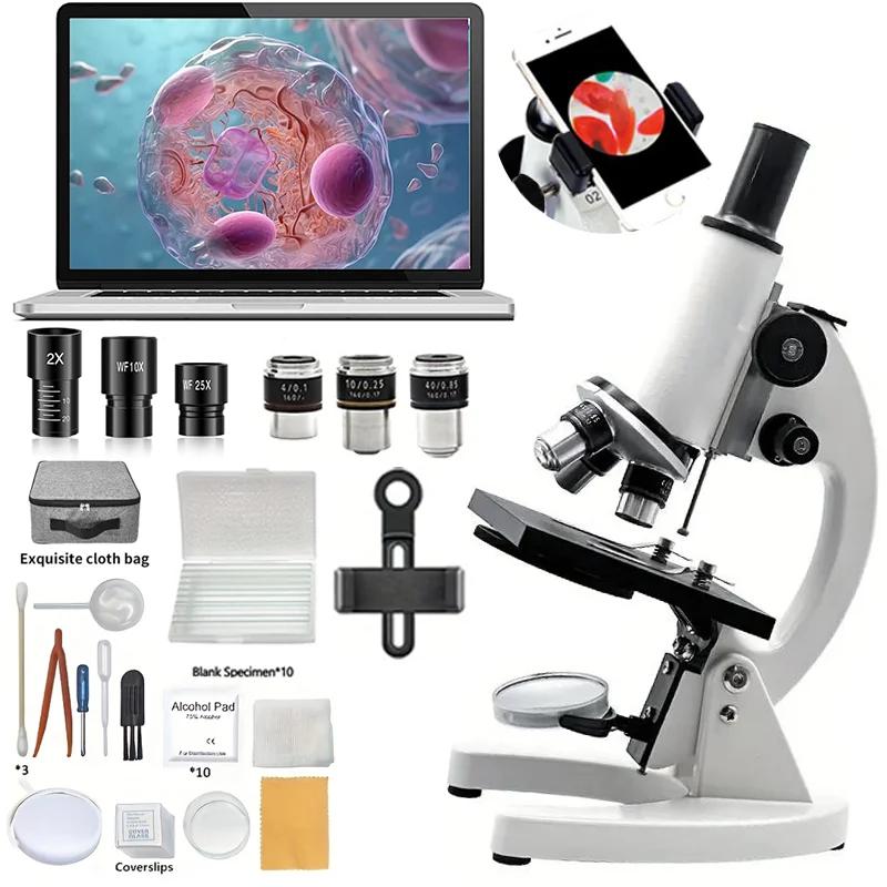 Microscopio ottico monoculare 40X-2000X Microscopio Scuola Scienza Biologia sperimentale Microscopio Microscopio digitale per bambini