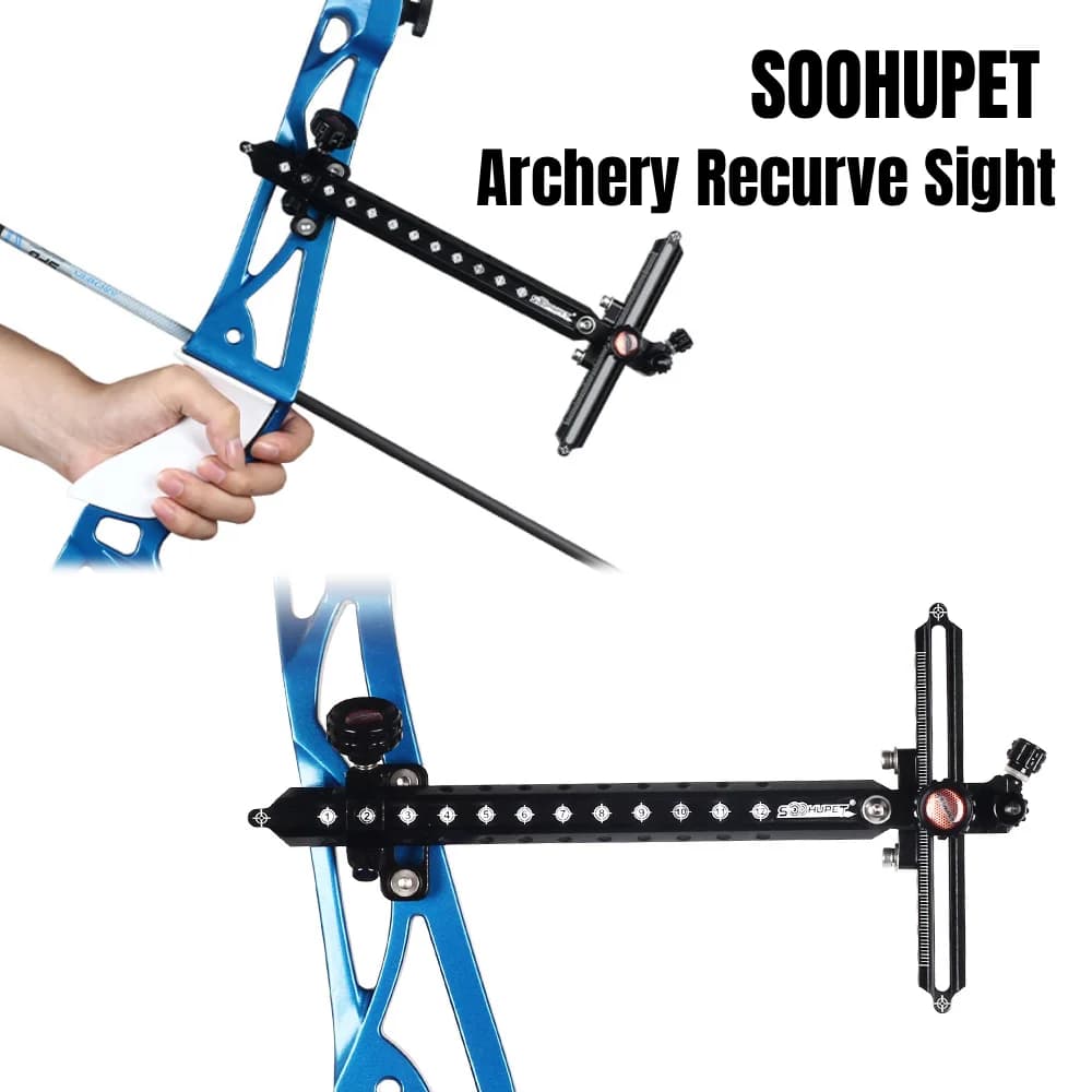 9 Inch Recurve Bow Sight SOOHUPET Metal Archery Sight For Hunting Target Shooting