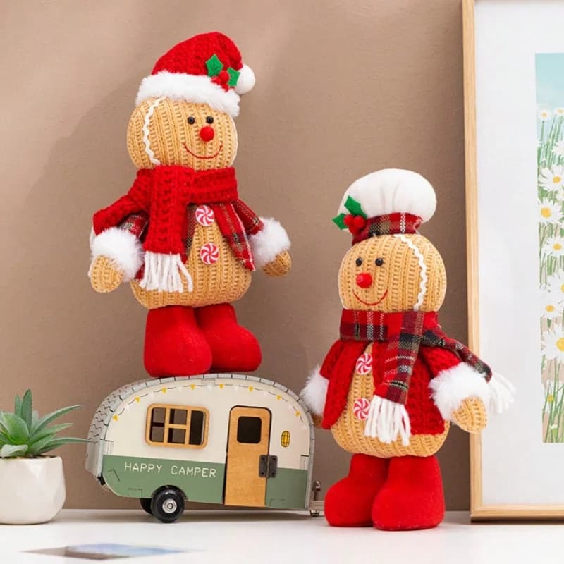 1pc Christmas Gingerbread Doll Gingerbread Man Toys Christmas Gingerbread Pillows Stuffed Gingerbread Doll for Holiday Decor Chr
