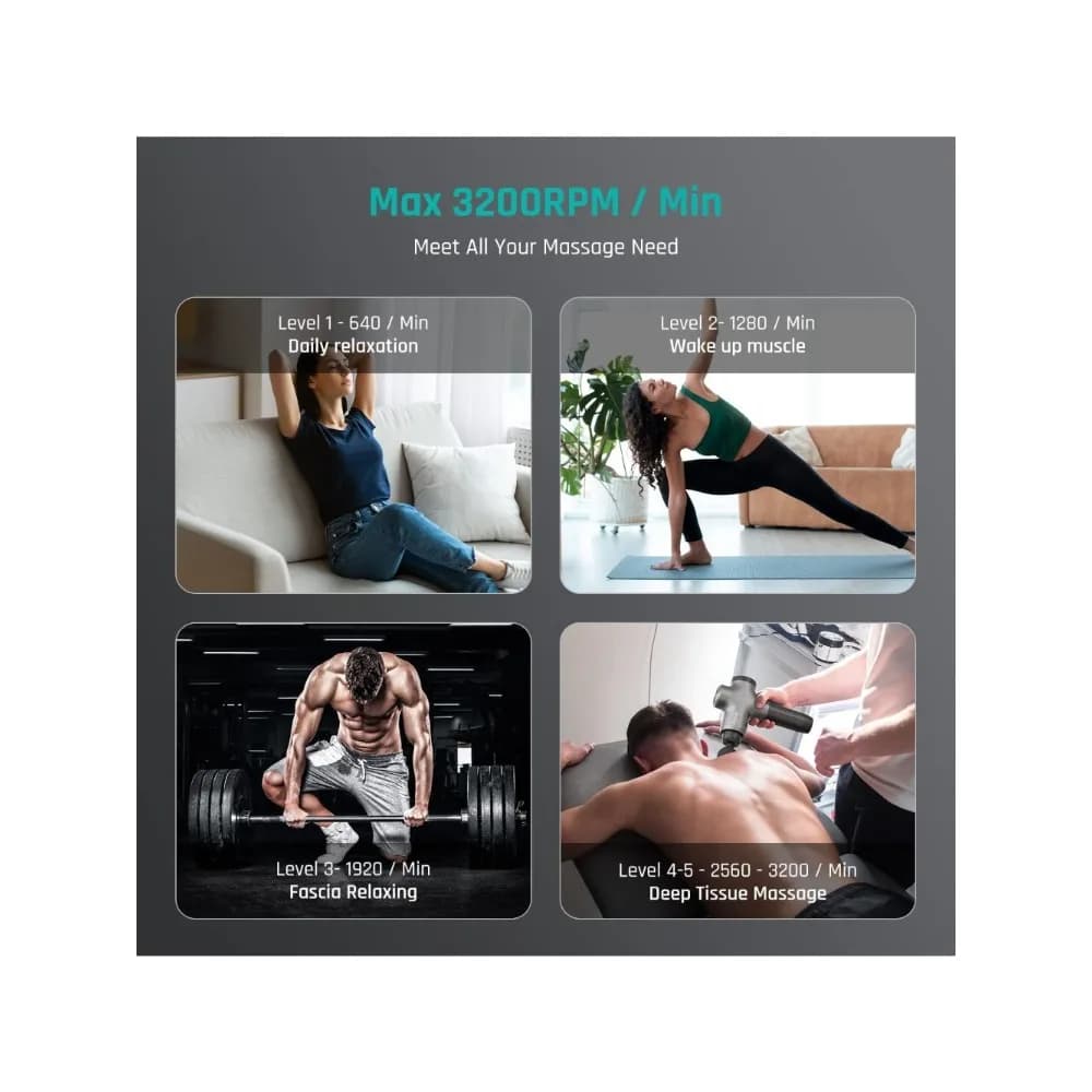 3 Massage Gun, Deep Fabric Massage Gun for Athletes, Professional Muscle Massage Gun