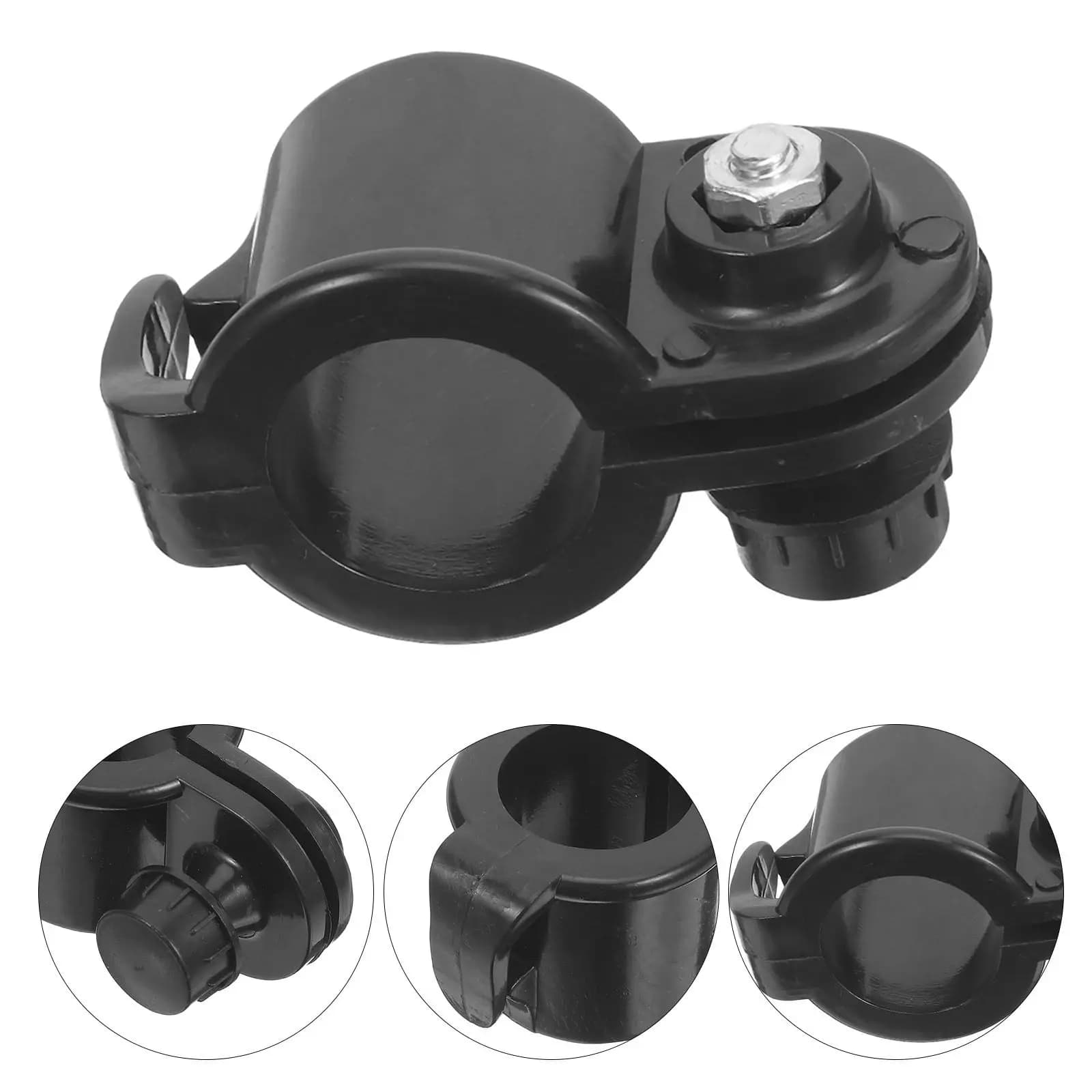 2Pcs Portable Flagpole Clamp Telescopic Heavy Duty Universal Connector Windproof Flag Clips for Beach Garden Outdoor Event
