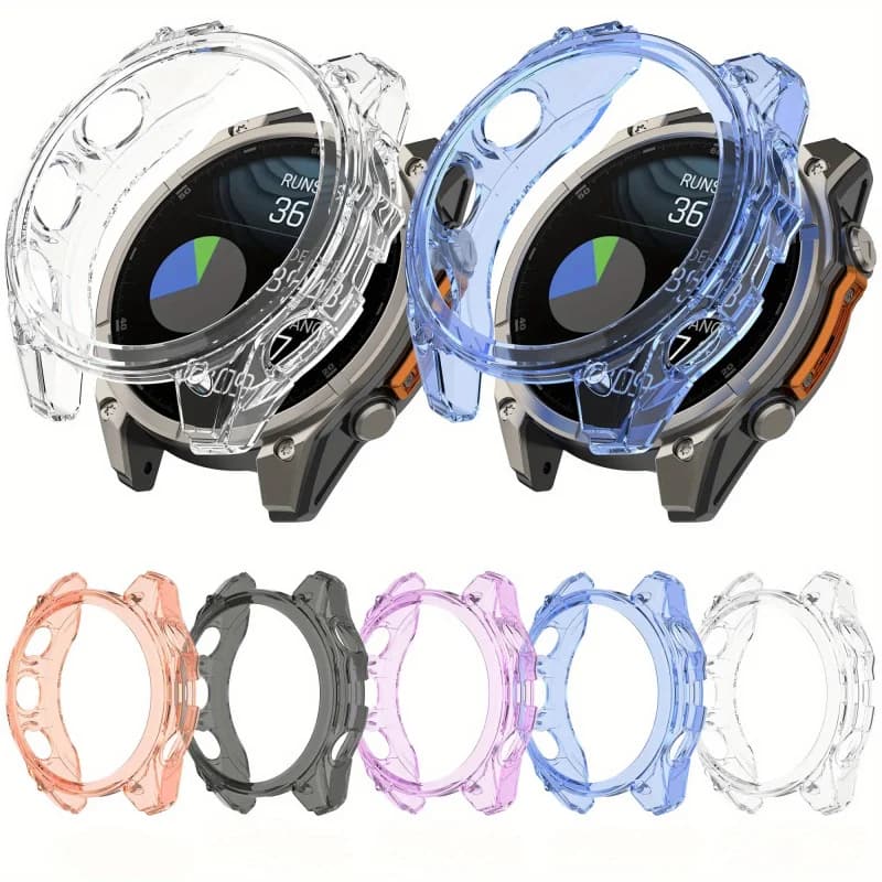 Half-packed TPU protective case for Garmin Fenix 8 43/47/51mm Scratch resistant slim cover Dustproof