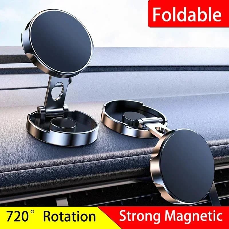 2025 Car Magnetic Mobile Phone Holder Foldable & 720° Rotation Round Bracket Stand iphone accessories Android Universal
