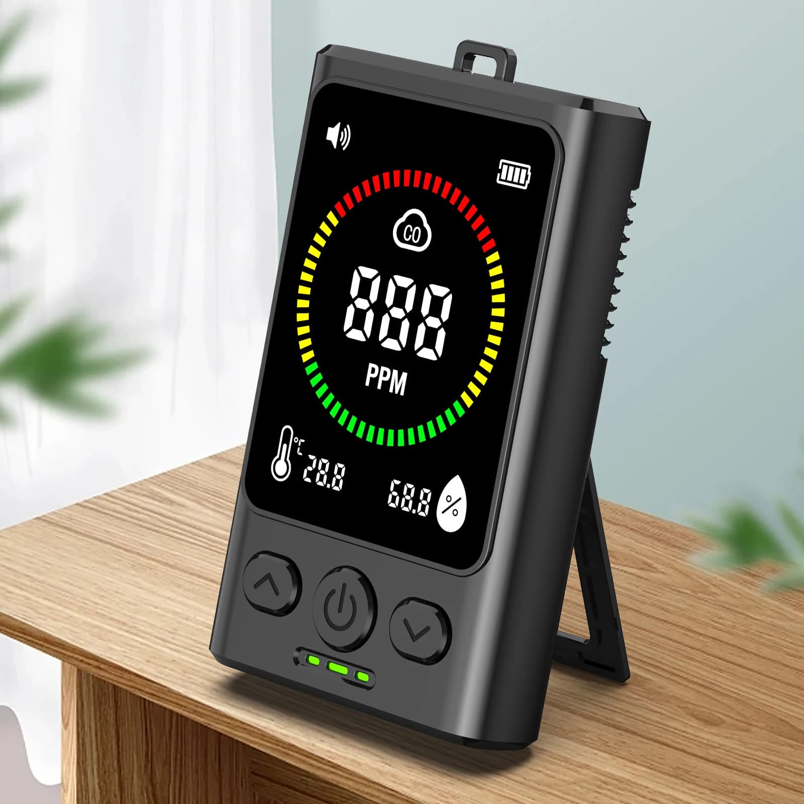 Rilevatore di Monossido di Carbonio Ricaricabile con Display Digitale, Allarme CO Portatile, Mini Monitor CO per la Sicurezza di Casa, Garage e Cucina