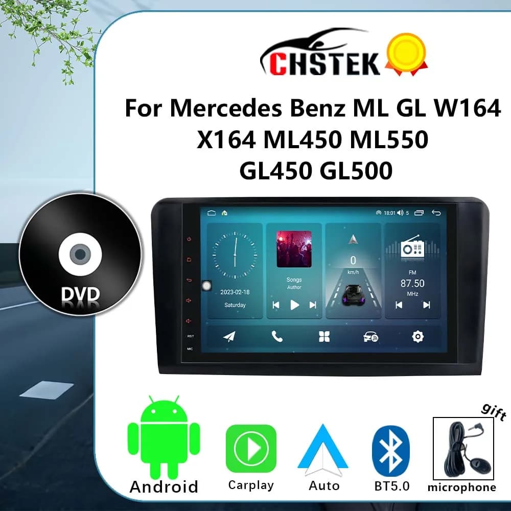 CHSTEK Android Car Radio Carplay Audio For Mercedes Benz ML GL X164 W164 GL450 GL500 ML450 ML550 Navigation Multimedia Player FM