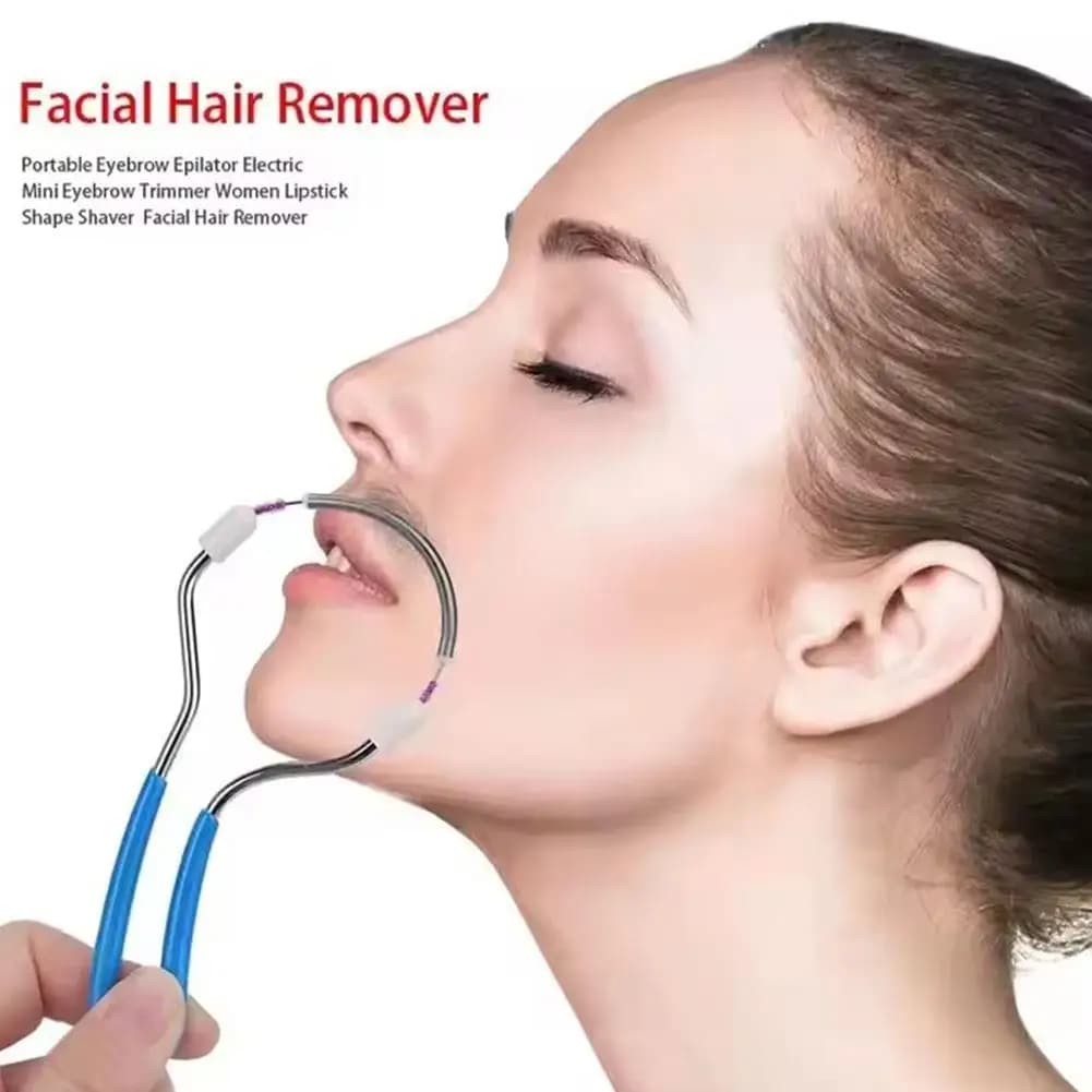 Rullo a molla portatile sicuro per le donne Depilazione del viso Epilatore Rullo Epilatore Rimozione Massaggiatore Capelli facciali Viso Bellezza Auto M9T3